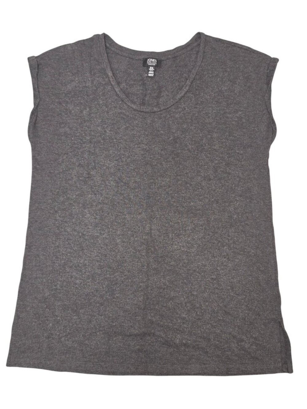 Women's Jones New York Signature Grey Sweater Tunic Blouse Sleeveless XL Soft